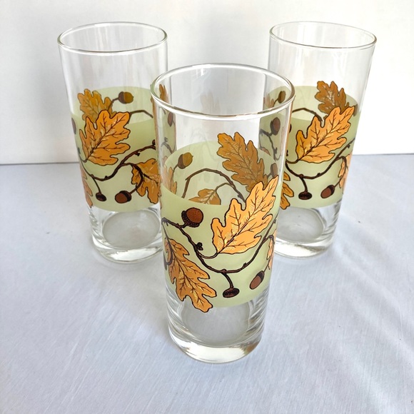 Vintage Ocean Thailand Oak Leaf & Acorns Glasses - Picture 3 of 7